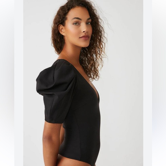 Intimately FP by Free People Va Va Voop Puff Black Bodysuit Size M - Picture 2 of 7